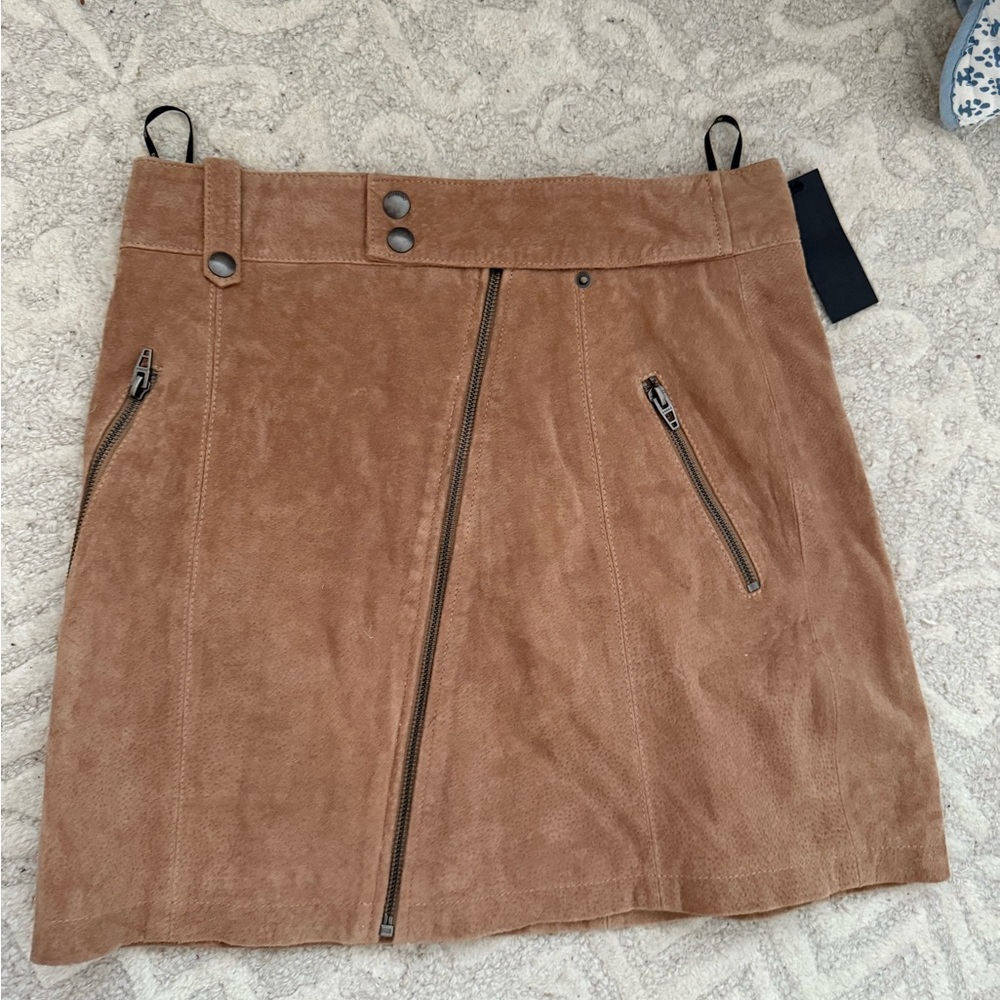Blank NYC Tan Pleated Mini Skirt Casual